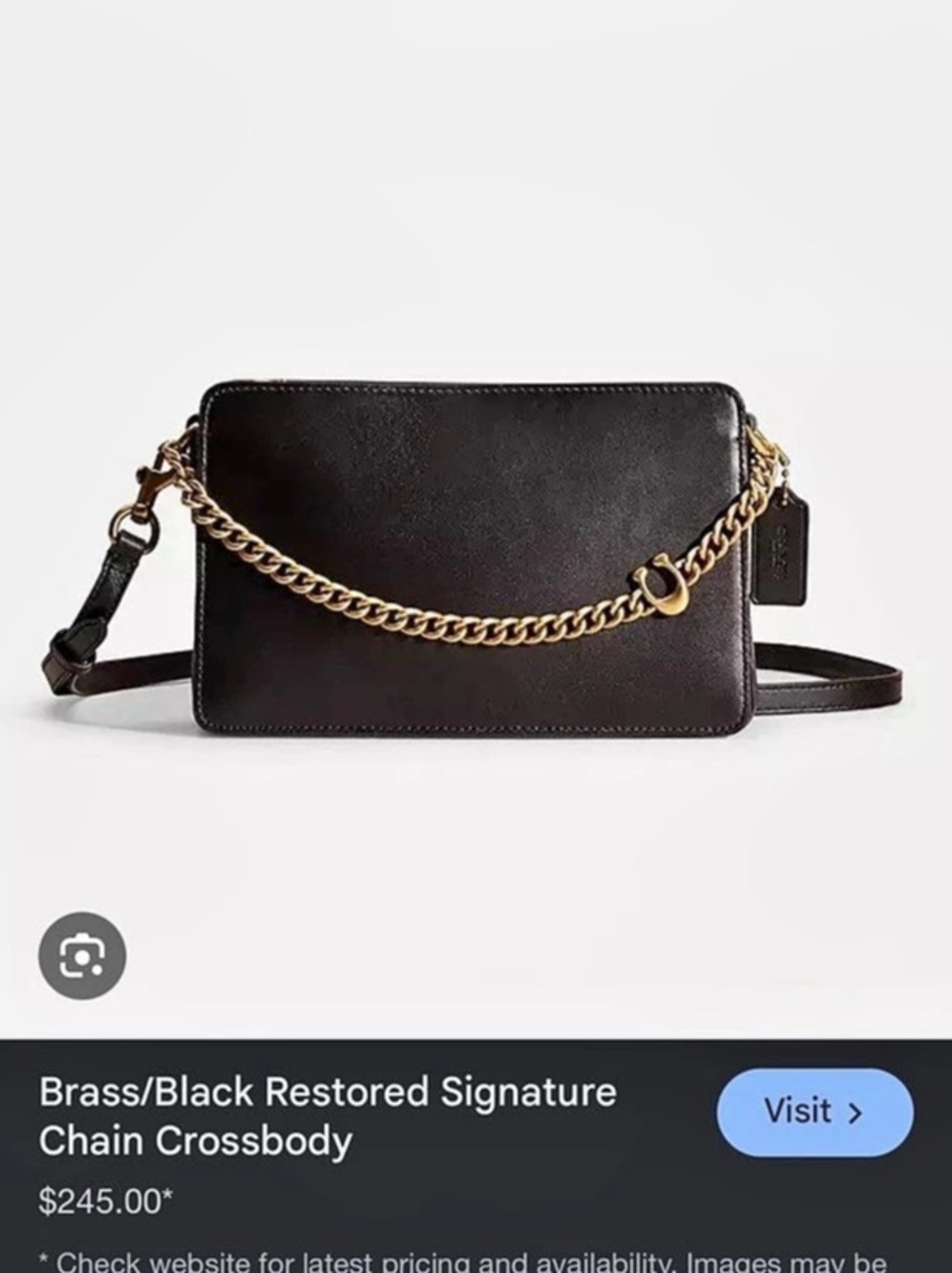 Coach Signature Chain Crossbody in Black
